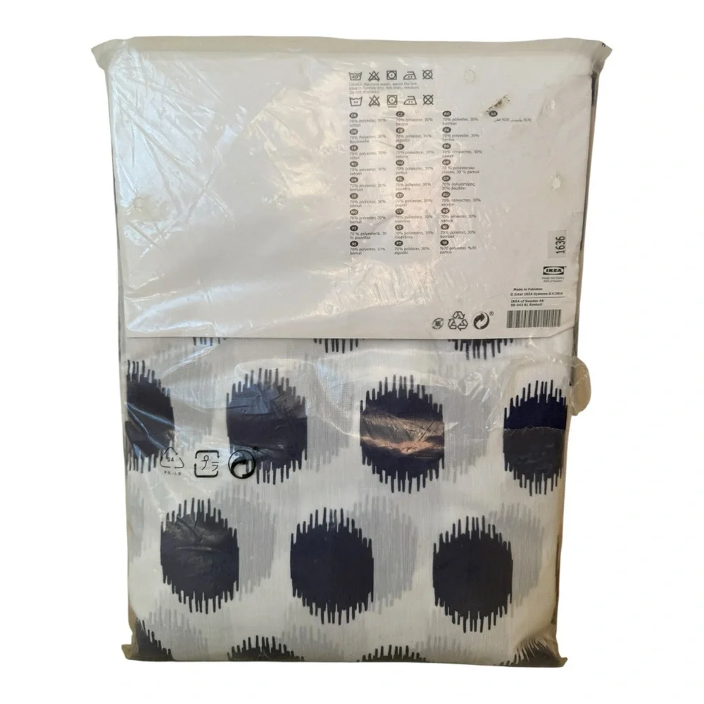 IKEA Sommar 2017 Curtains Ink Drop Blue White Paulin Machado 57” X 98